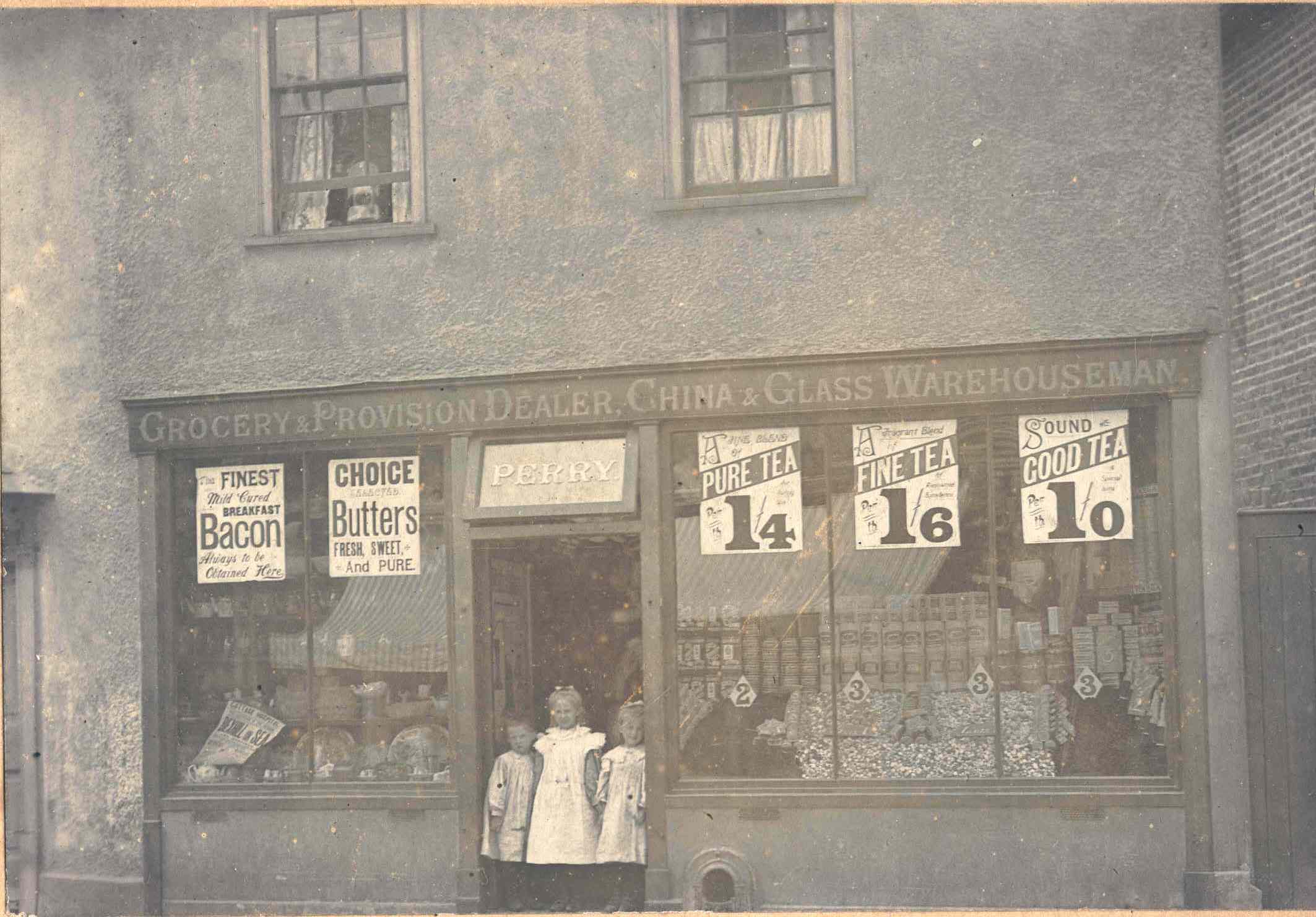 Grocery store Very old black and white photo of a grocery store