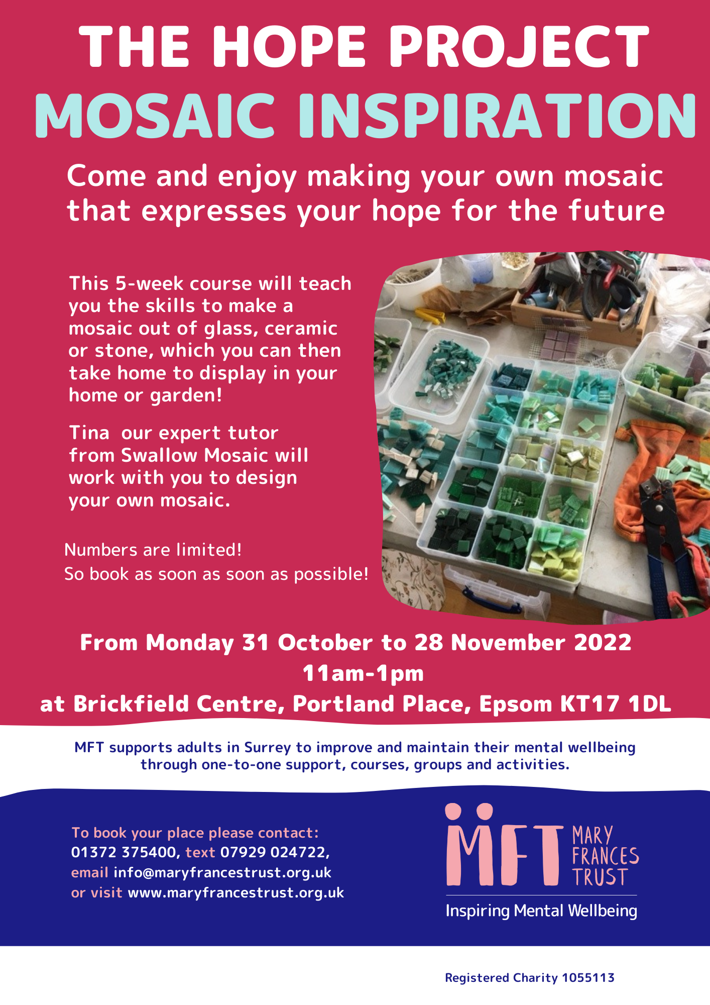 The Hope Project: Mosaic Inspiration workshop in Epsom