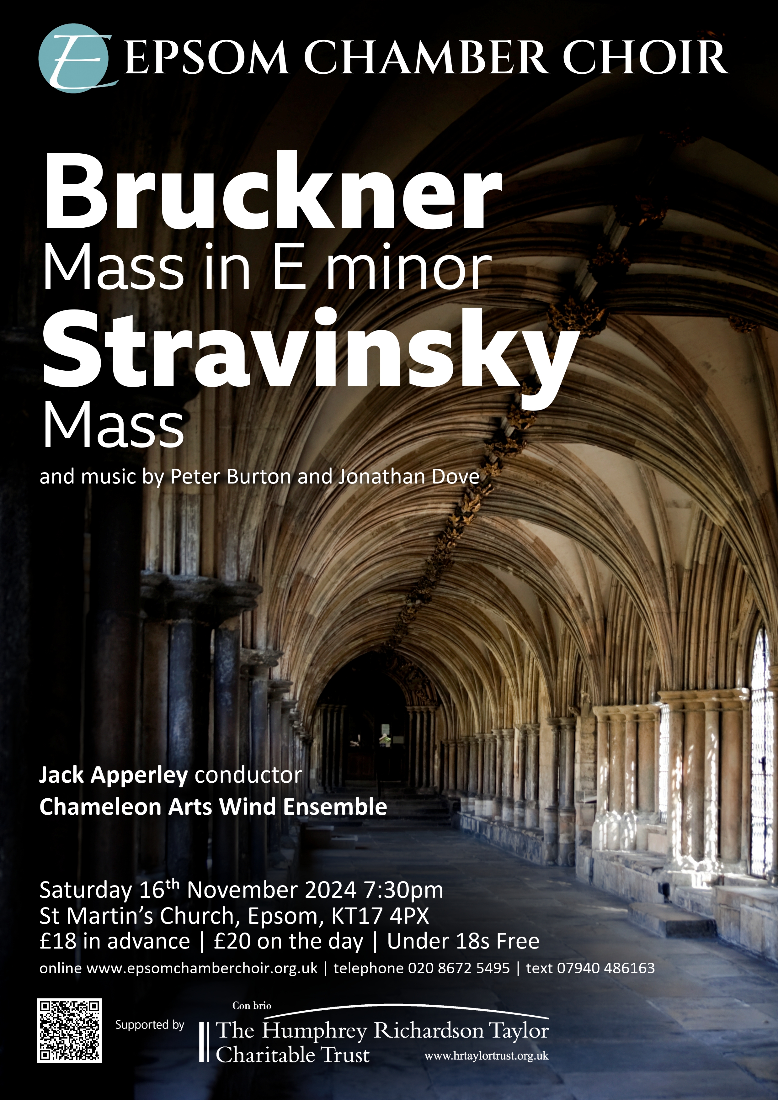 Bruckner and Stravinsky masses Epsom Chamber Choir concert