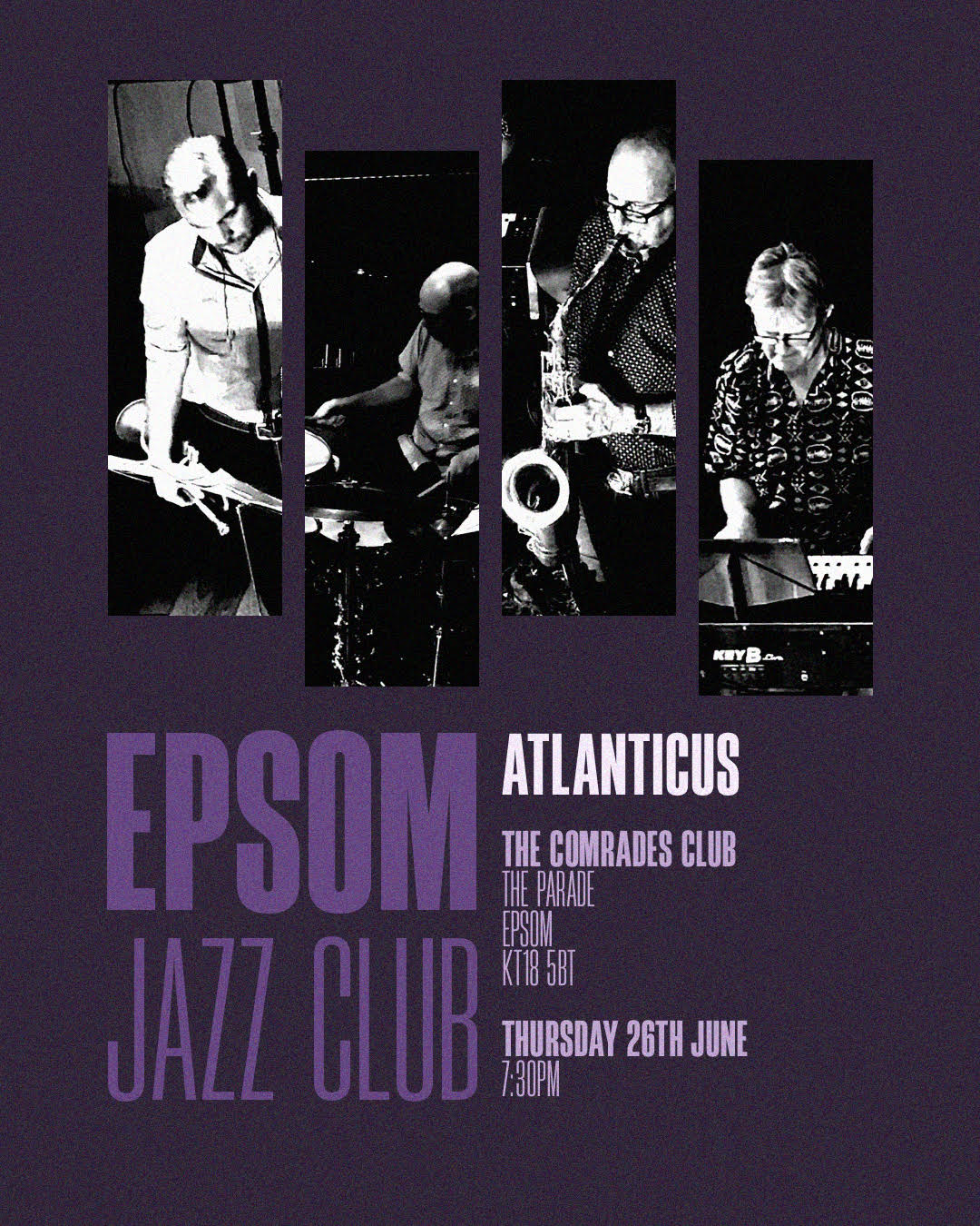 Epsom Jazz Club presents ATLANTICUS In June, Epsom Jazz Club presents ATLANTICUS