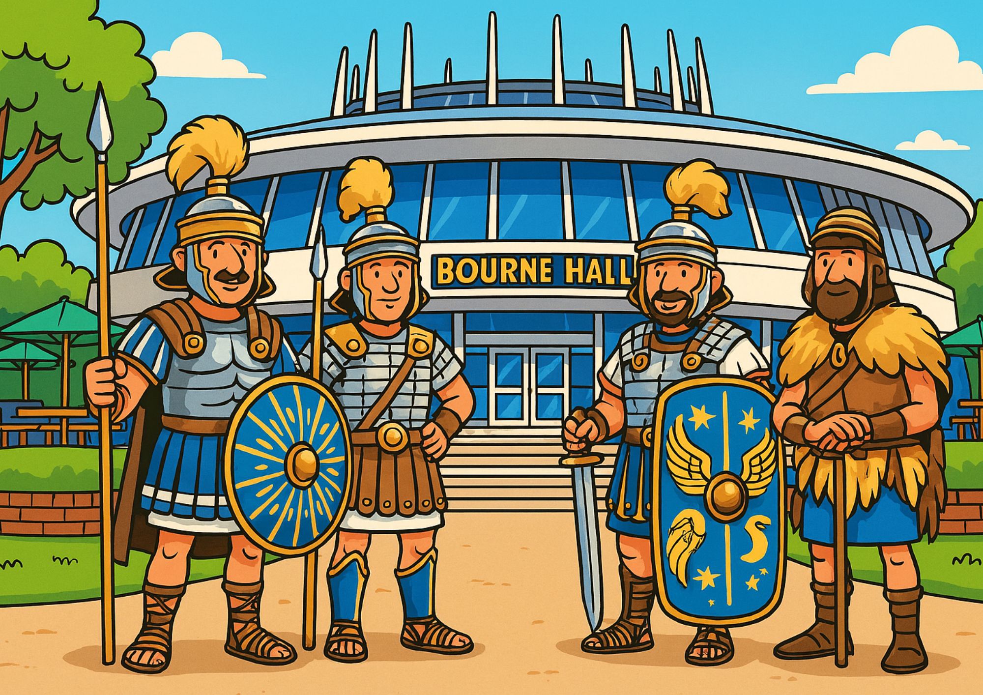 Cartoon Romans at Bourne Hall