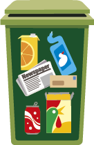 Green bin for mixed recycling