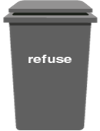 Black refuse bin